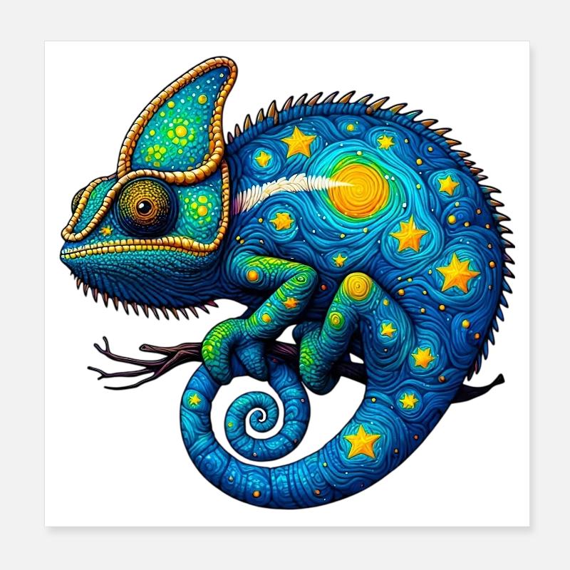 Chameleon Poster 8" x 8" (20x20 cm)