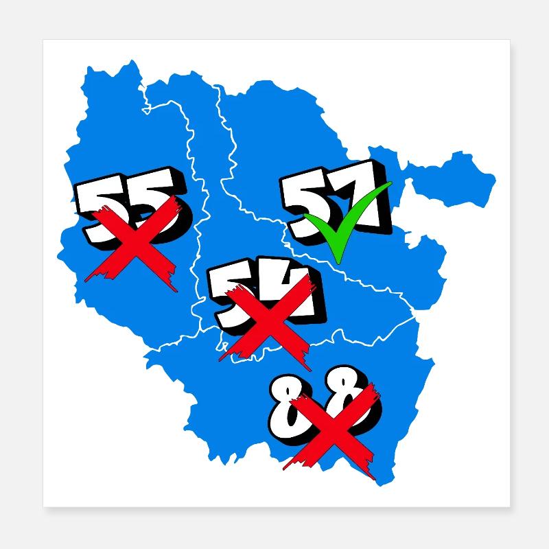 Région lorraine Poster 20 x 20 cm
