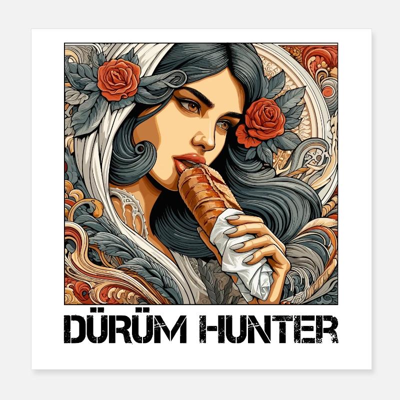 Dürüm Hunter Kebab Cadeau Poster 20 x 20 cm