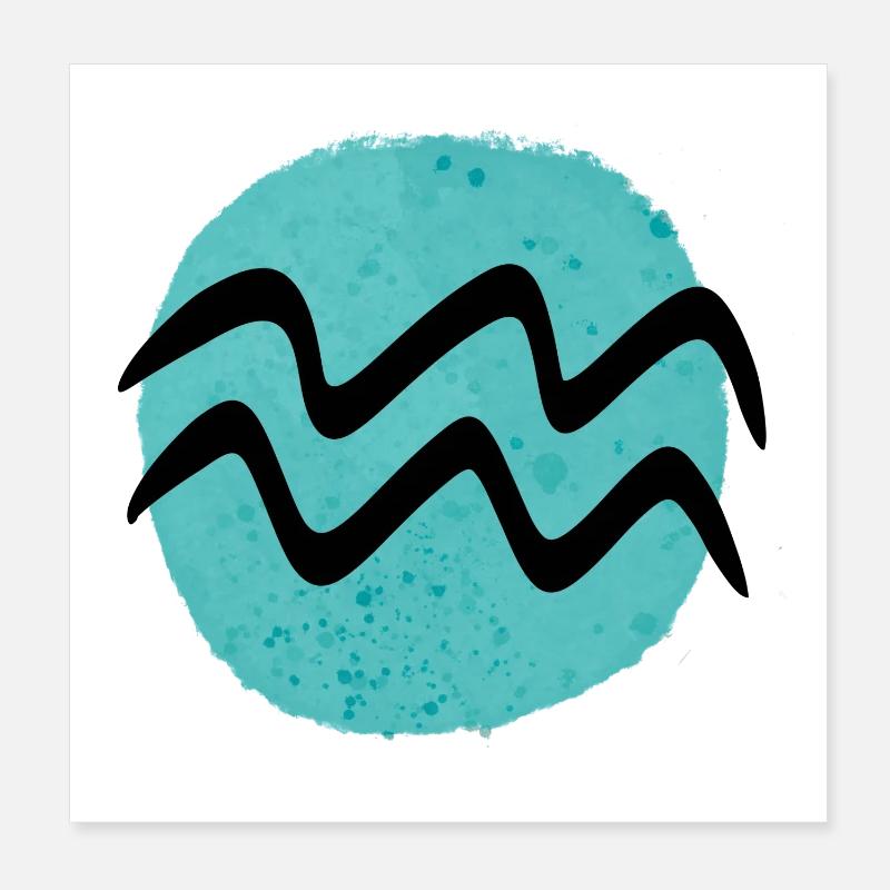 Zodiac sign Aquarius Poster 8" x 8" (20x20 cm)