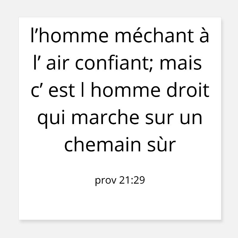 Proverbe - Poster 20 x 20 cm - blanc