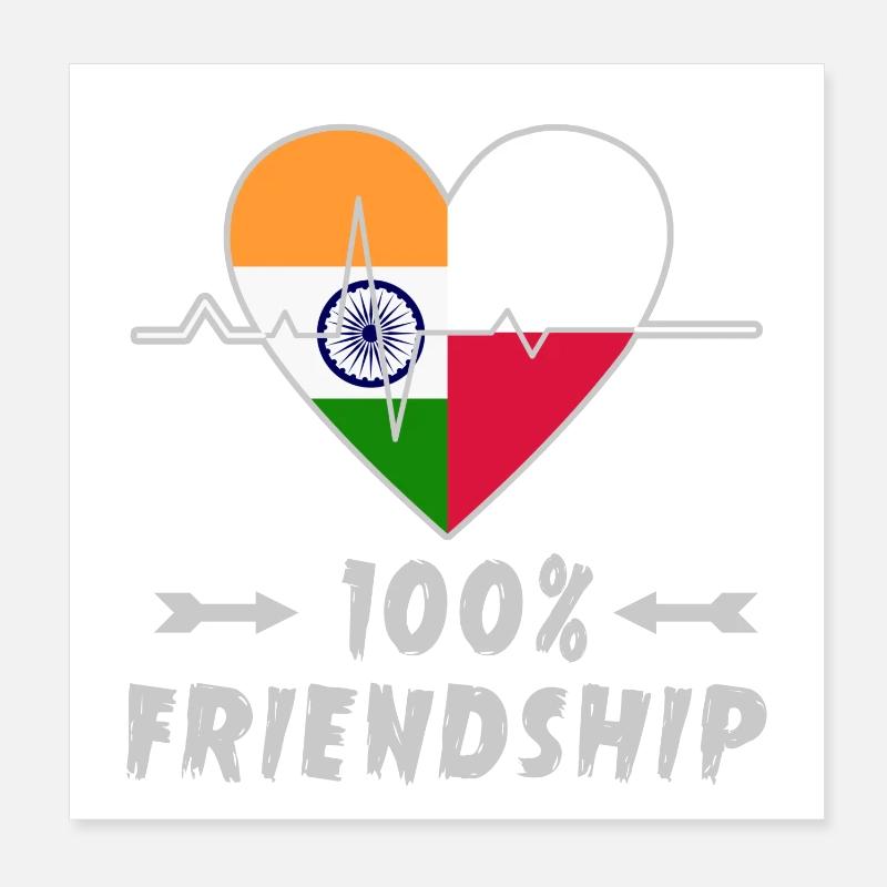India and Poland 100% friendship Poster 8" x 8" (20x20 cm)