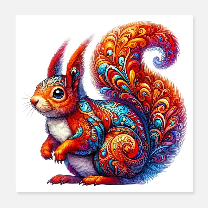 Eichhörnchen Poster 20x20 cm