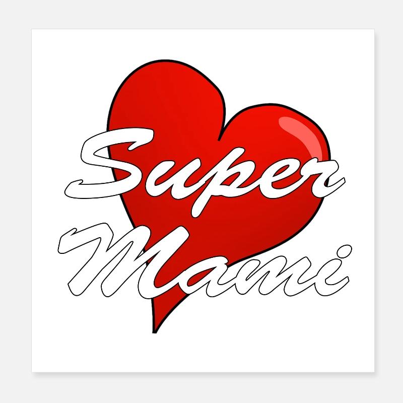 SUPER MAMI Poster 20x20 cm