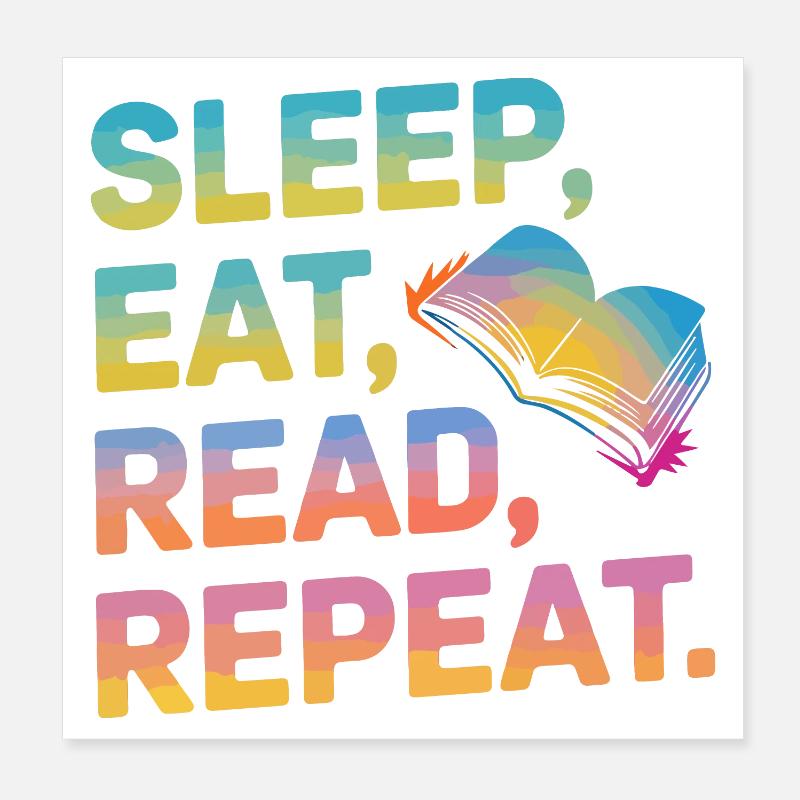 Dormir Manger Lire Répéter Poster 20 x 20 cm