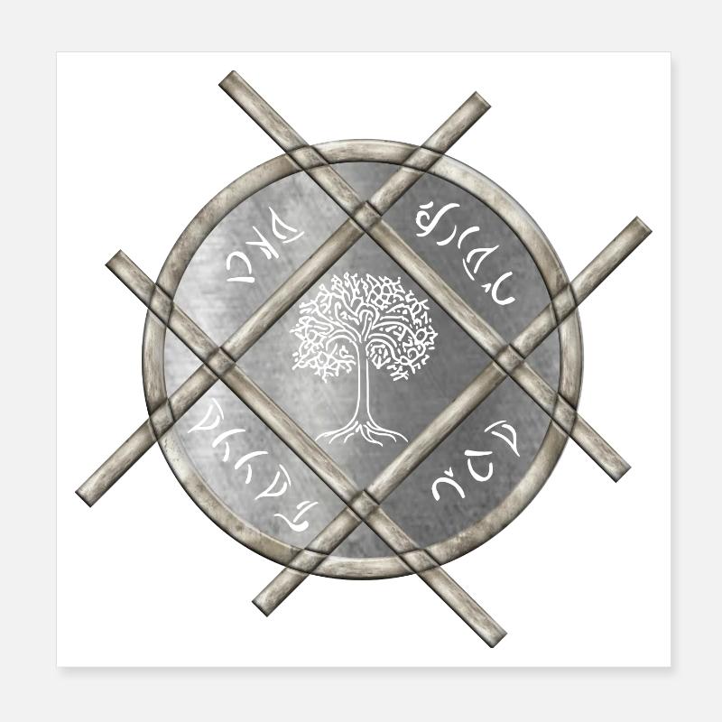 Symbolisches Silbermedaillon Poster 20x20 cm