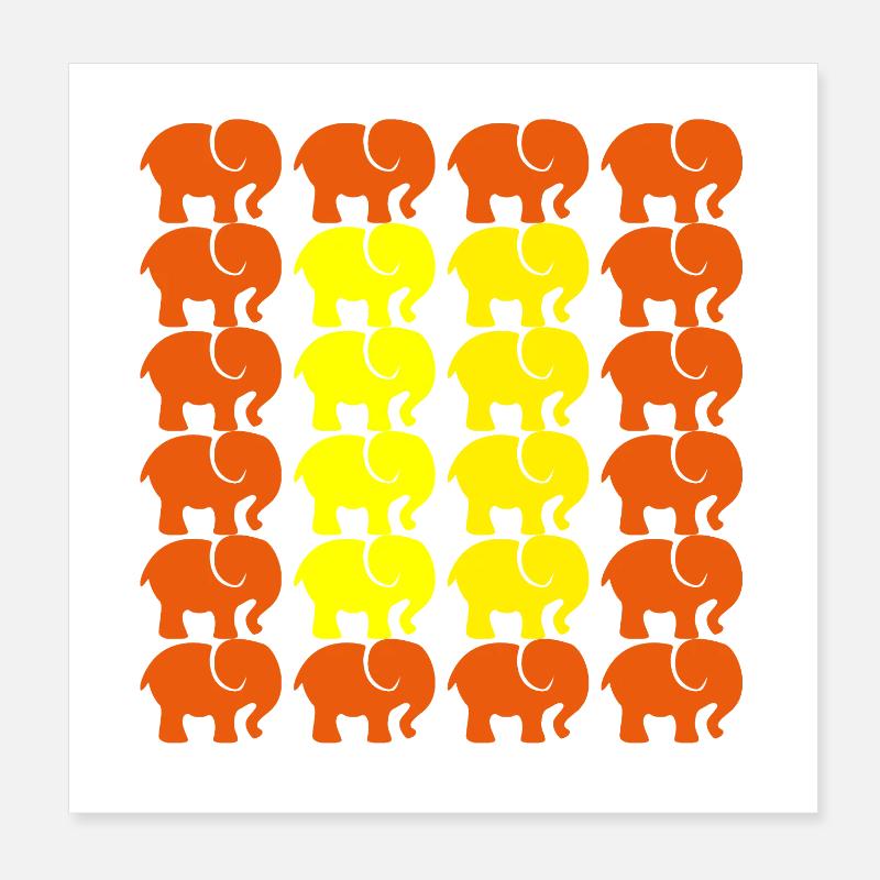 ELEFANT Poster 20x20 cm