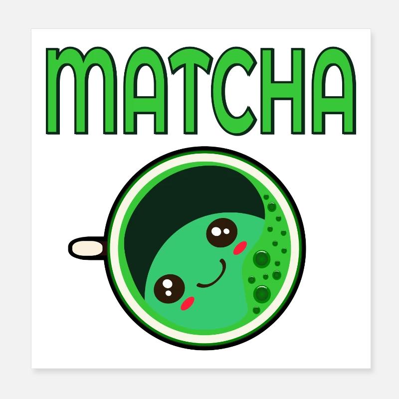 THÉ VERT MATCHA KAWAII Poster 20 x 20 cm