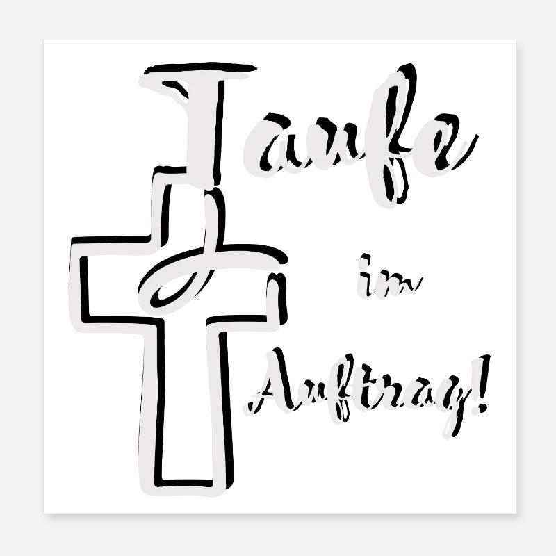 Baptême afin effet 3D Poisson plonge dans la croix Poster 20 x 20 cm