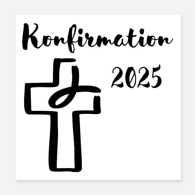 Confirmation 2025 Poissons plongent dans la croix Poster 20 x 20 cm