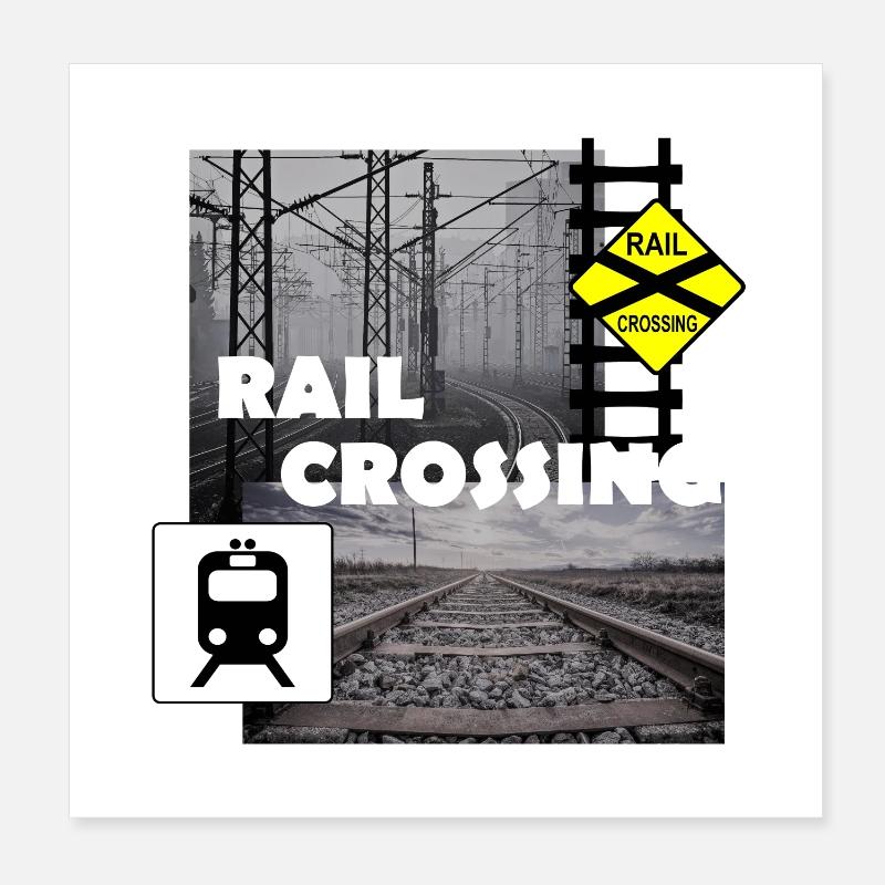 RAIL CROSSING Poster 8" x 8" (20x20 cm)