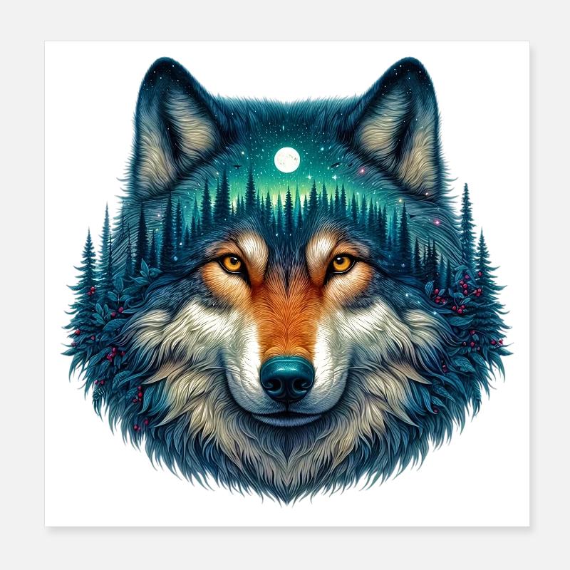 Loup Poster 20 x 20 cm