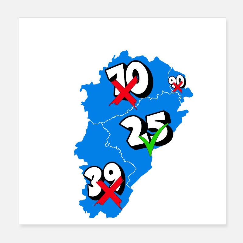 Région franche comté Poster 20 x 20 cm