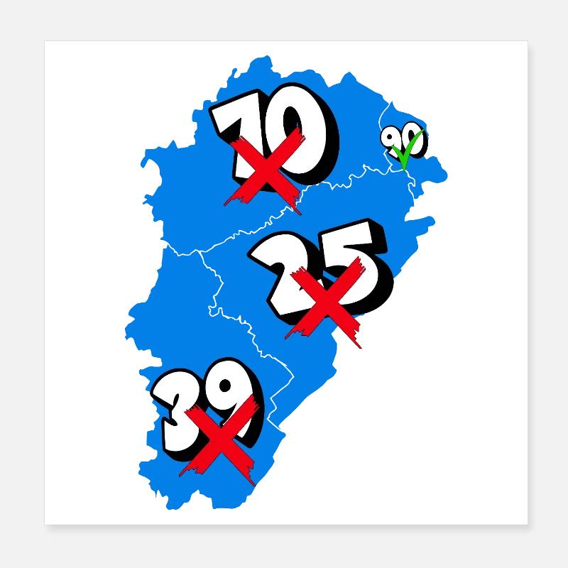 Région franche comté Poster 20 x 20 cm