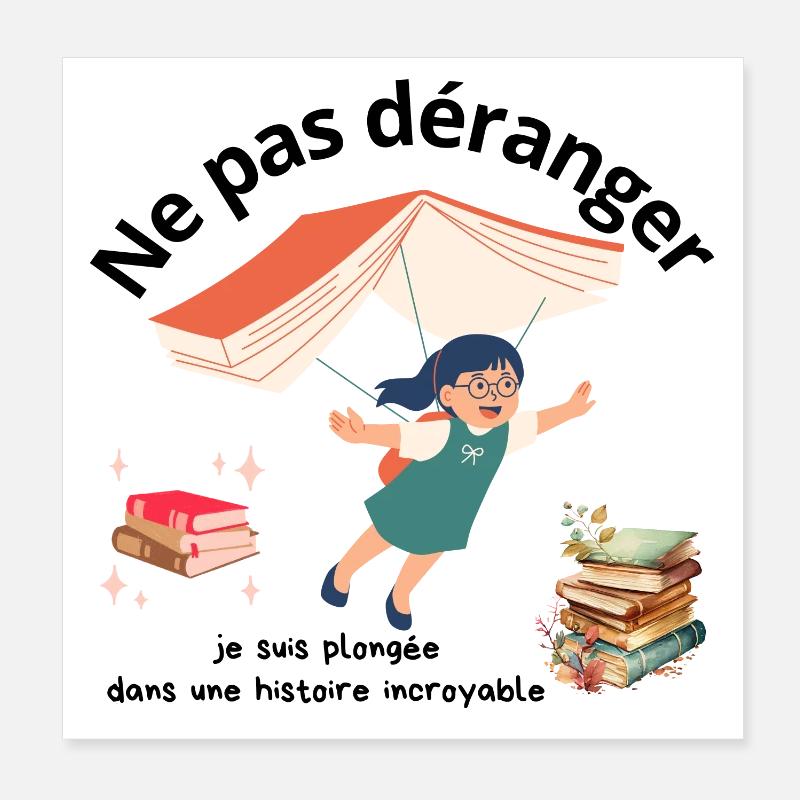 Ne pas déranger lecture Poster 20 x 20 cm
