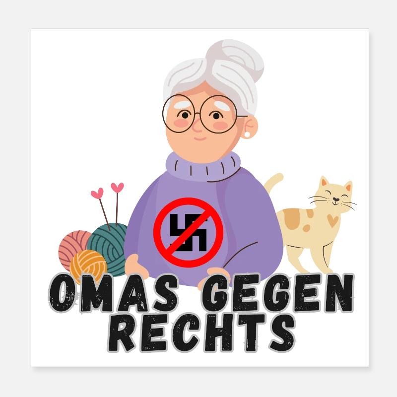 Omas gegen Rechts - Poster 20x20 cm - Weiß