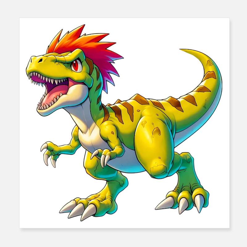 Dinosaure Poster 20 x 20 cm