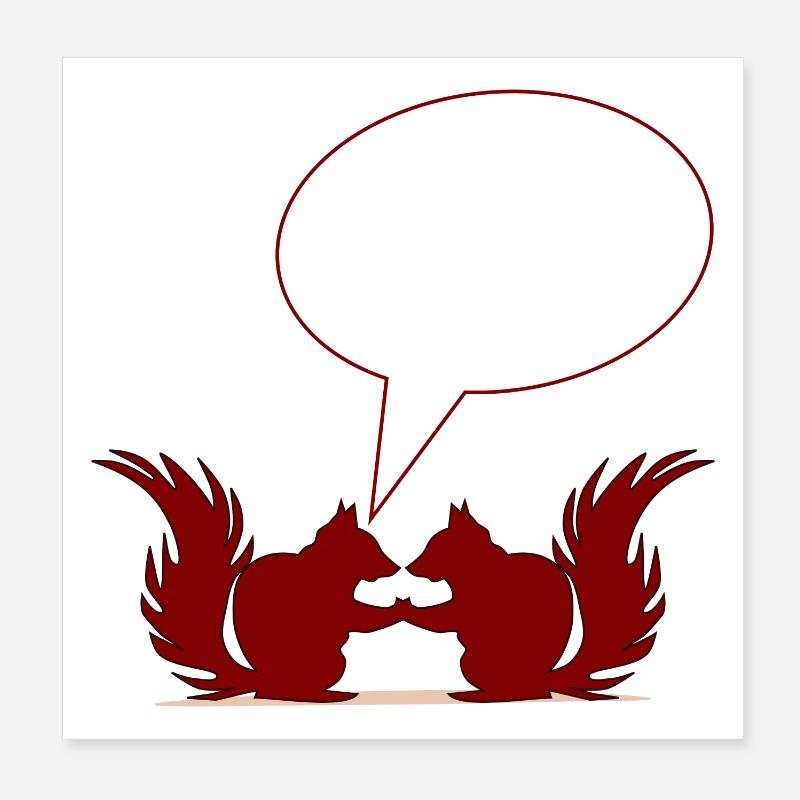BEZIEHUNGSSPRÜCHE SELBST GESTALTEN EICHHÖRNCHEN Poster 20x20 cm