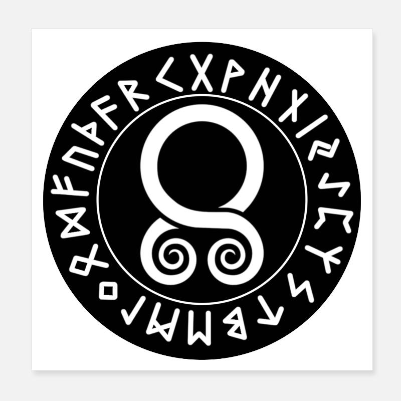 Runes cercles noirs de Trollkors Poster 20 x 20 cm