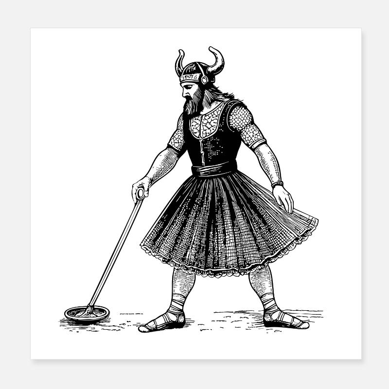 Viking Searching Poster 8" x 8" (20x20 cm)