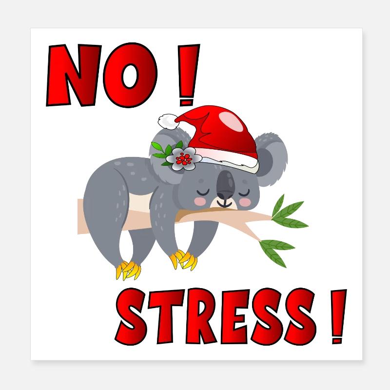 ANIMAUX DE NOËL SANS STRESS Poster 20 x 20 cm