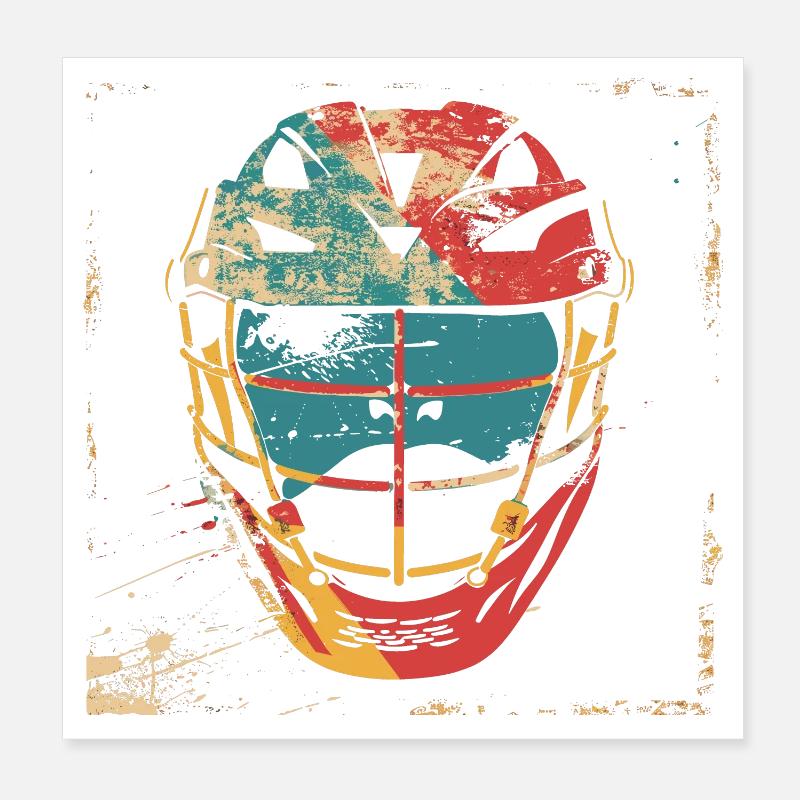 Oldschool Lacrosse Helm Poster 20x20 cm