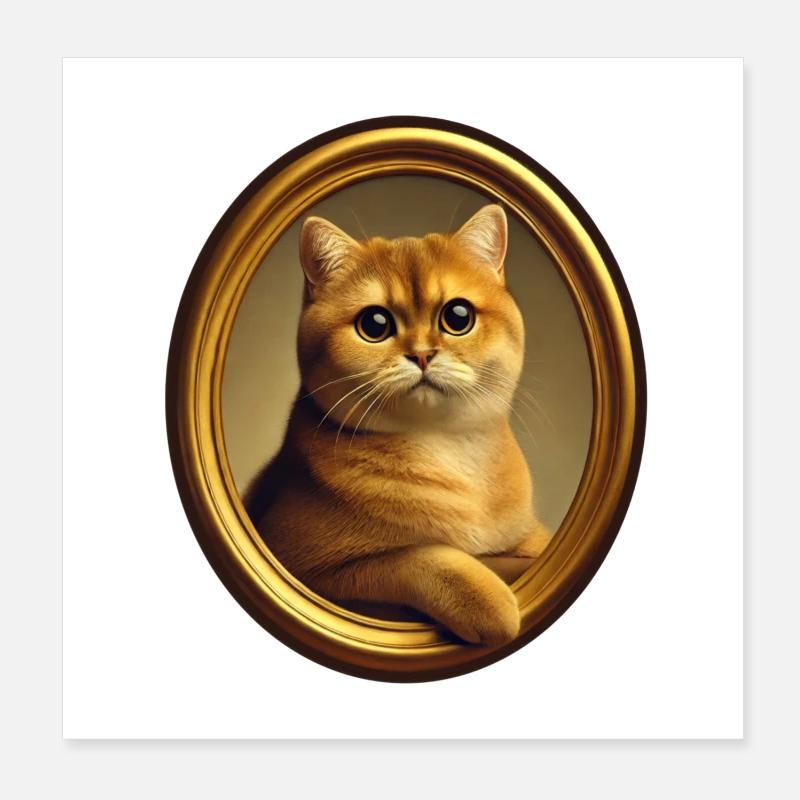 Portrait de chat Carlo le chat Poster 20 x 20 cm