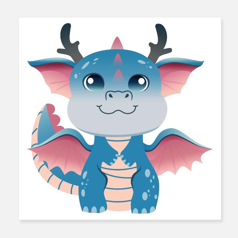 Breloque Dragonling Azur Poster 20 x 20 cm