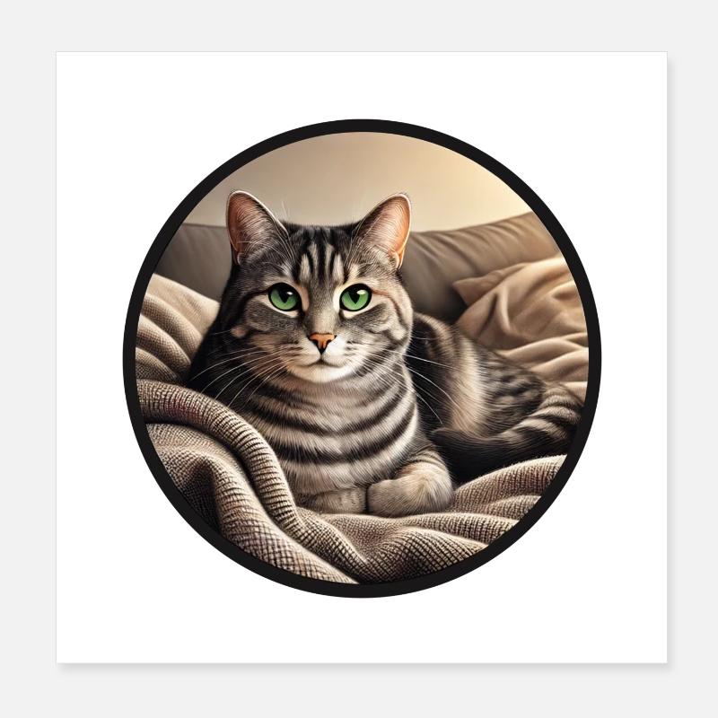 Portrait de chat Charly Poster 20 x 20 cm