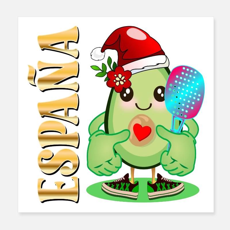 MERRY CHRISTMAS AVOCADO AVOCADO PADDLE Poster 8" x 8" (20x20 cm)