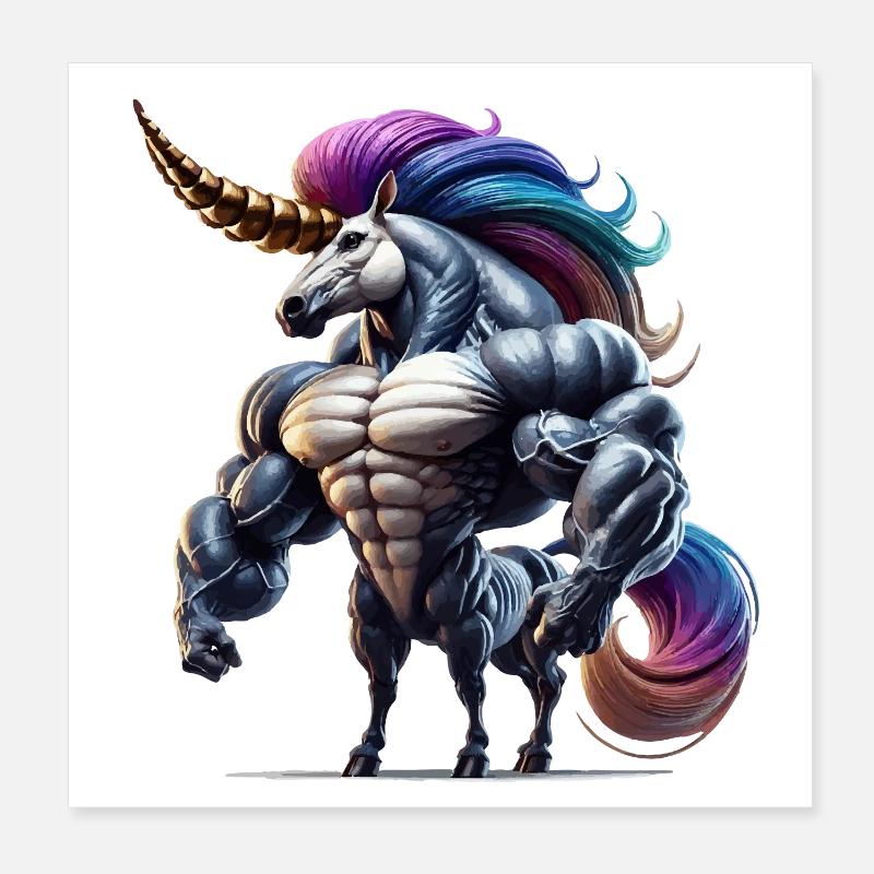 Super Unicorn Poster 8" x 8" (20x20 cm)