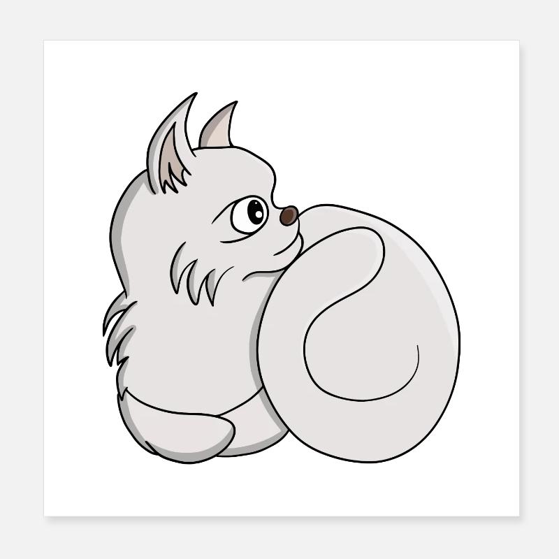 Curious Cat Poster 8" x 8" (20x20 cm)