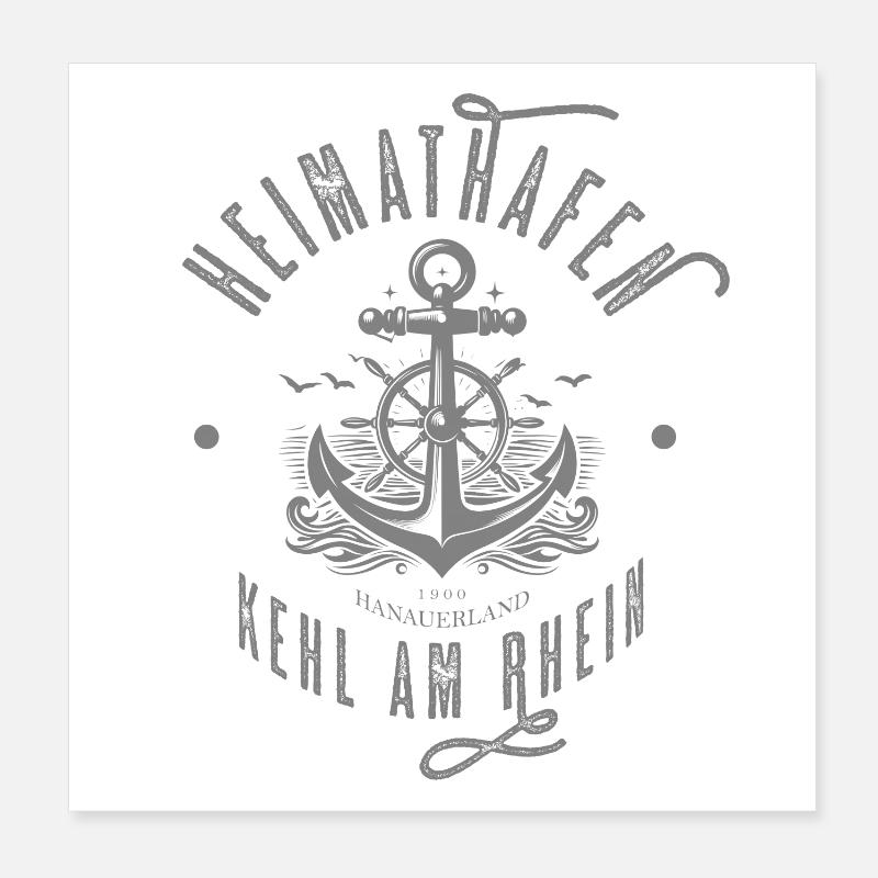 Heimathafen Kehl am Rhein Poster 20x20 cm