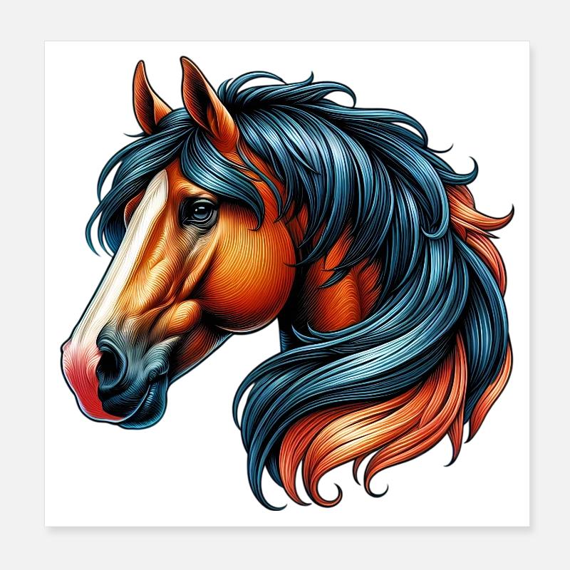 Cheval Poster 20 x 20 cm