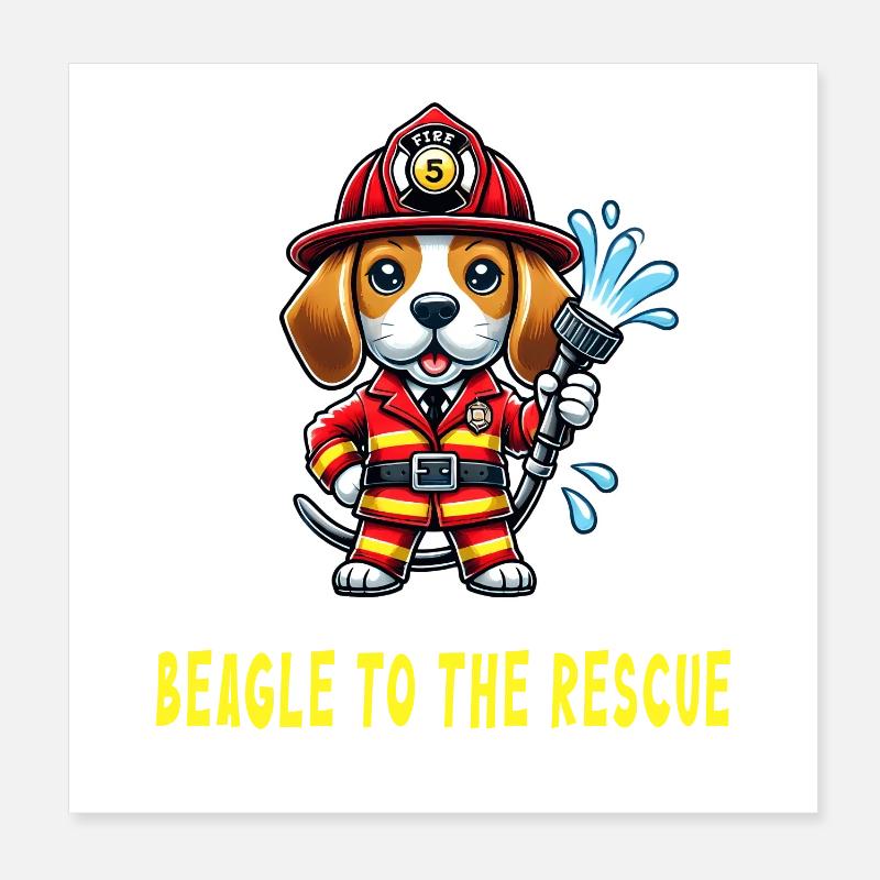 Beagle to the rescue Poster 8" x 8" (20x20 cm)