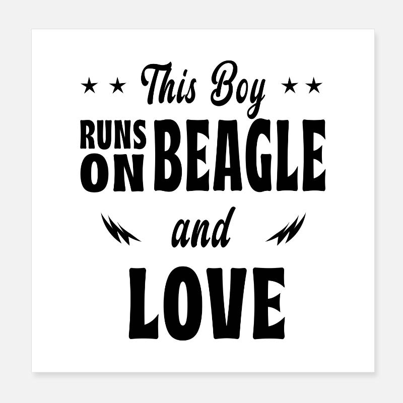 Ce design beagle pour garçon Poster 20 x 20 cm