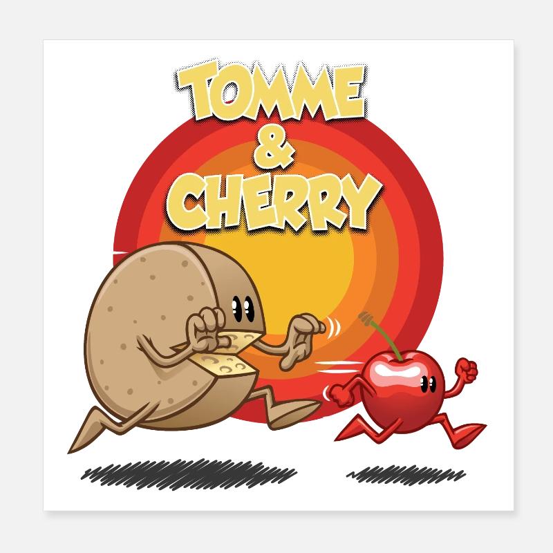 Tomme et cherry Poster 20 x 20 cm