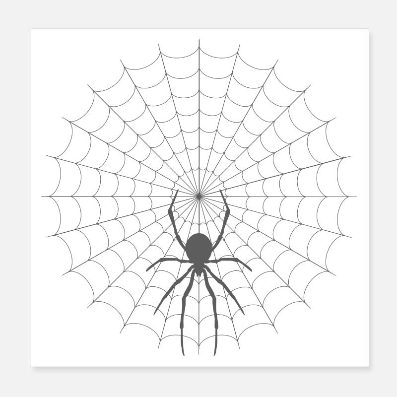 Spinnennetz Silhouette Poster 20x20 cm