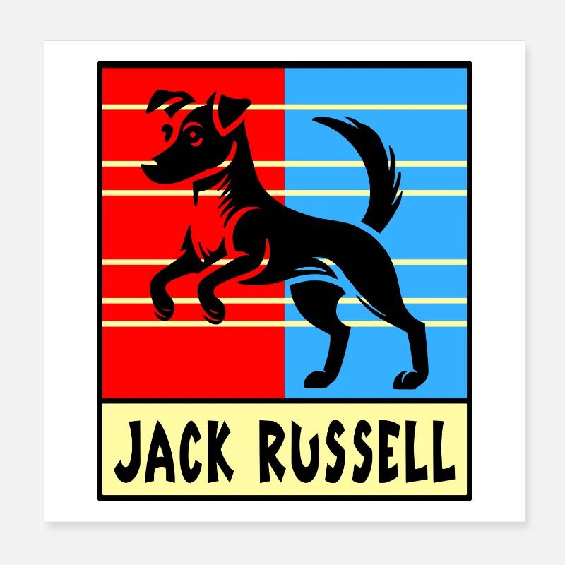Jack Russell Terrier Hunde Design Poster 20x20 cm