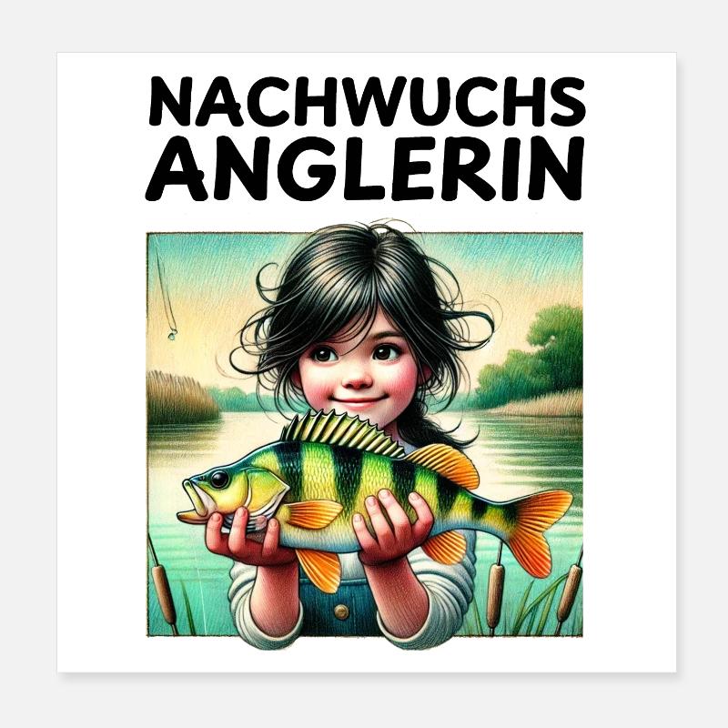 Young angler Poster 8" x 8" (20x20 cm)