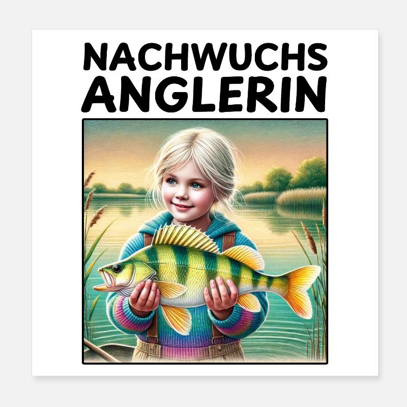 Young angler Poster 8" x 8" (20x20 cm)
