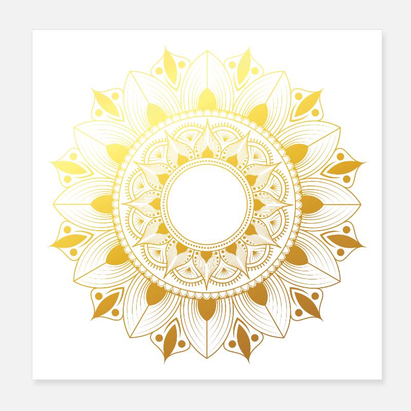 Mandala doré Poster 20 x 20 cm
