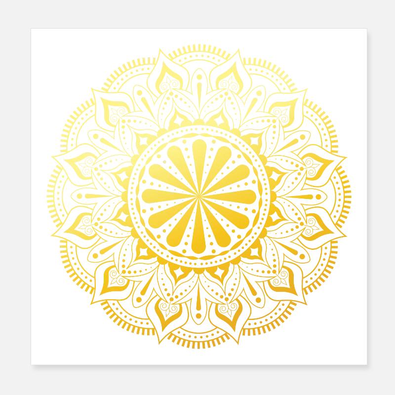 Mandala doré Poster 20 x 20 cm