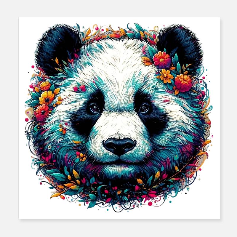 Panda Poster 20x20 cm
