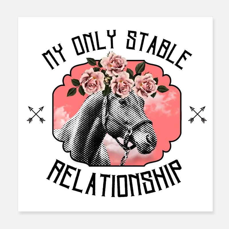 My Only Stable Relationship – Ästhetisches Pferd Poster 20x20 cm