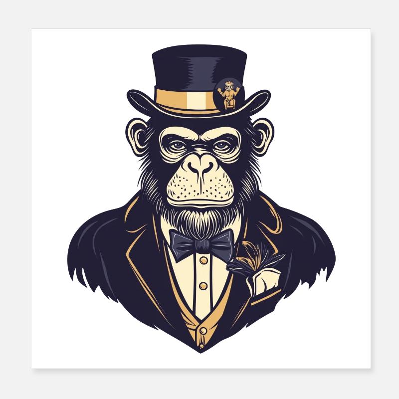 Affen-Scheuklappen Poster 20x20 cm