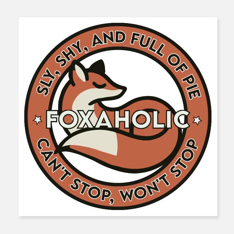 Accro au renard Poster 20 x 20 cm
