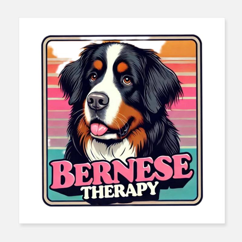 Berner Sennenhund Poster 20x20 cm