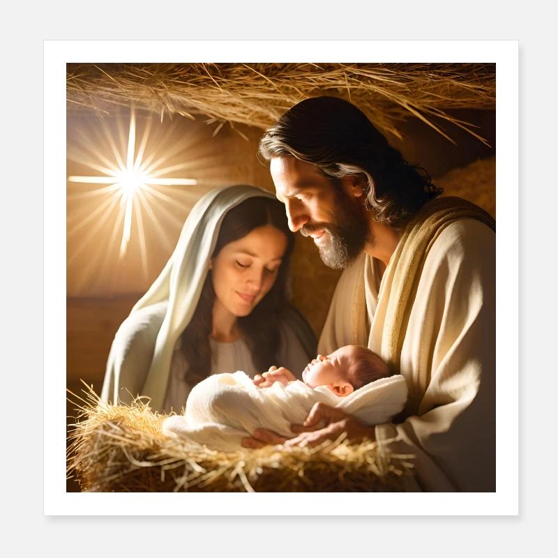 Jesus, Catholic, Jesus Christ Poster 8" x 8" (20x20 cm)