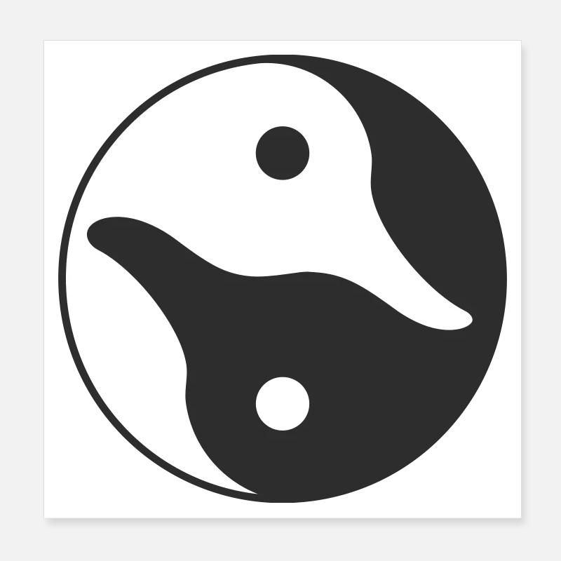 Canard Yin Yang Poster 20 x 20 cm